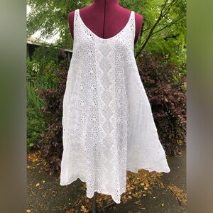 Johnny Was white eyelet dress with separate slip